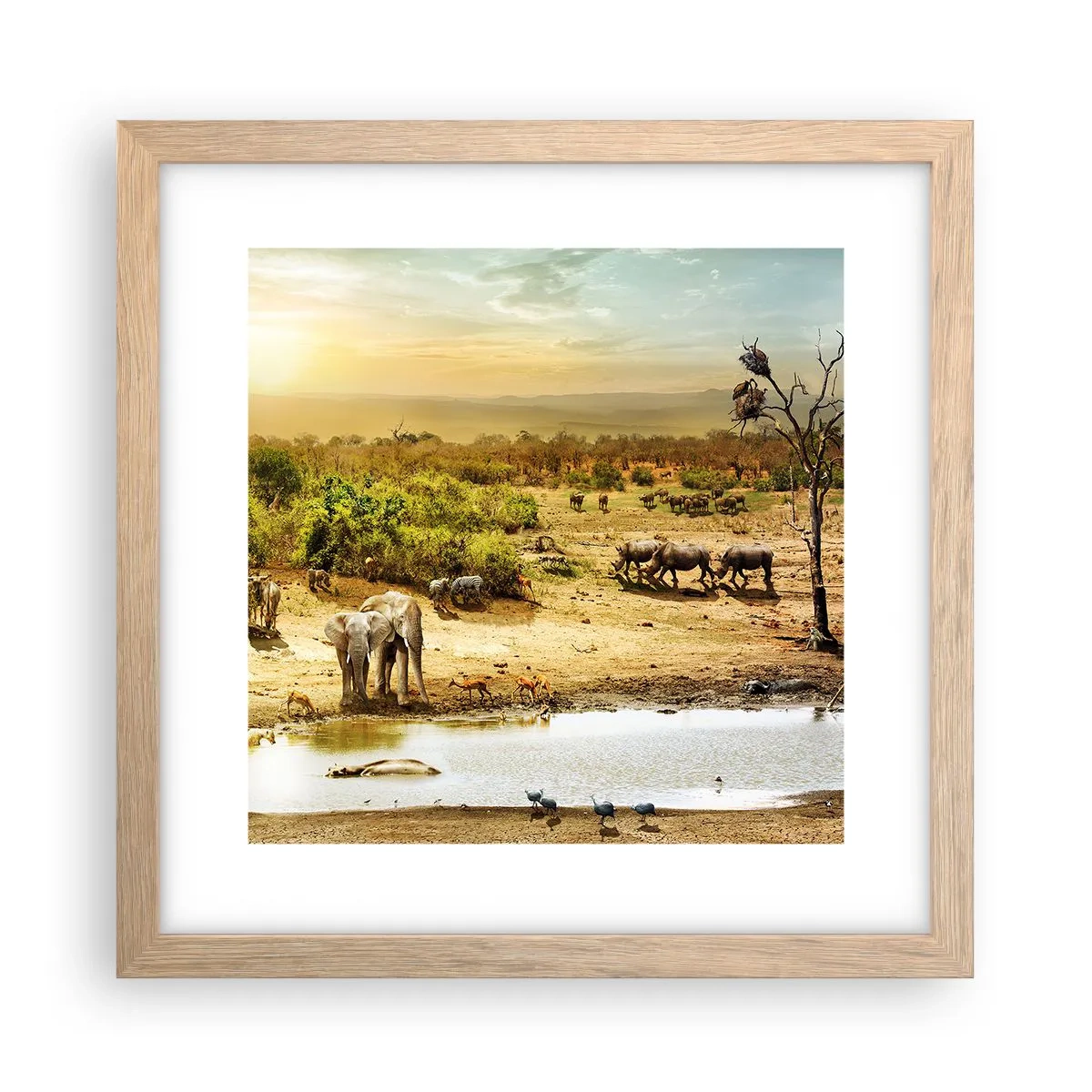 Affiche dans un chêne clair - Poster - "Et d'Eden coulait une rivière..." - 30x30 cm