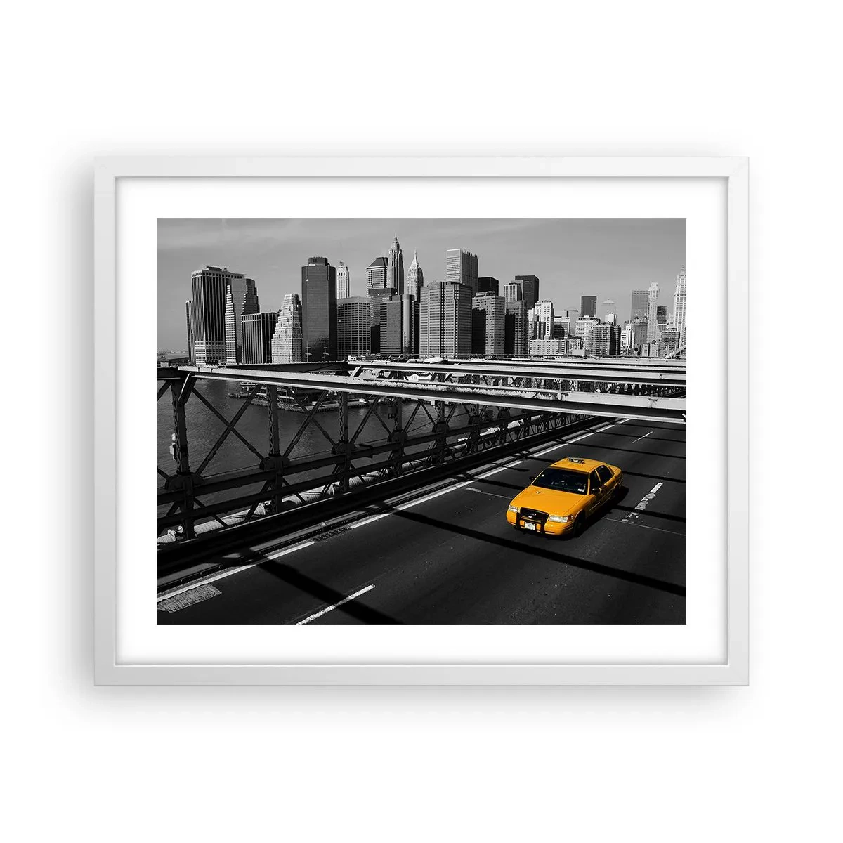 Affiche dans un cadre blanc - Poster - Couleur de la grande ville - 50x40 cm