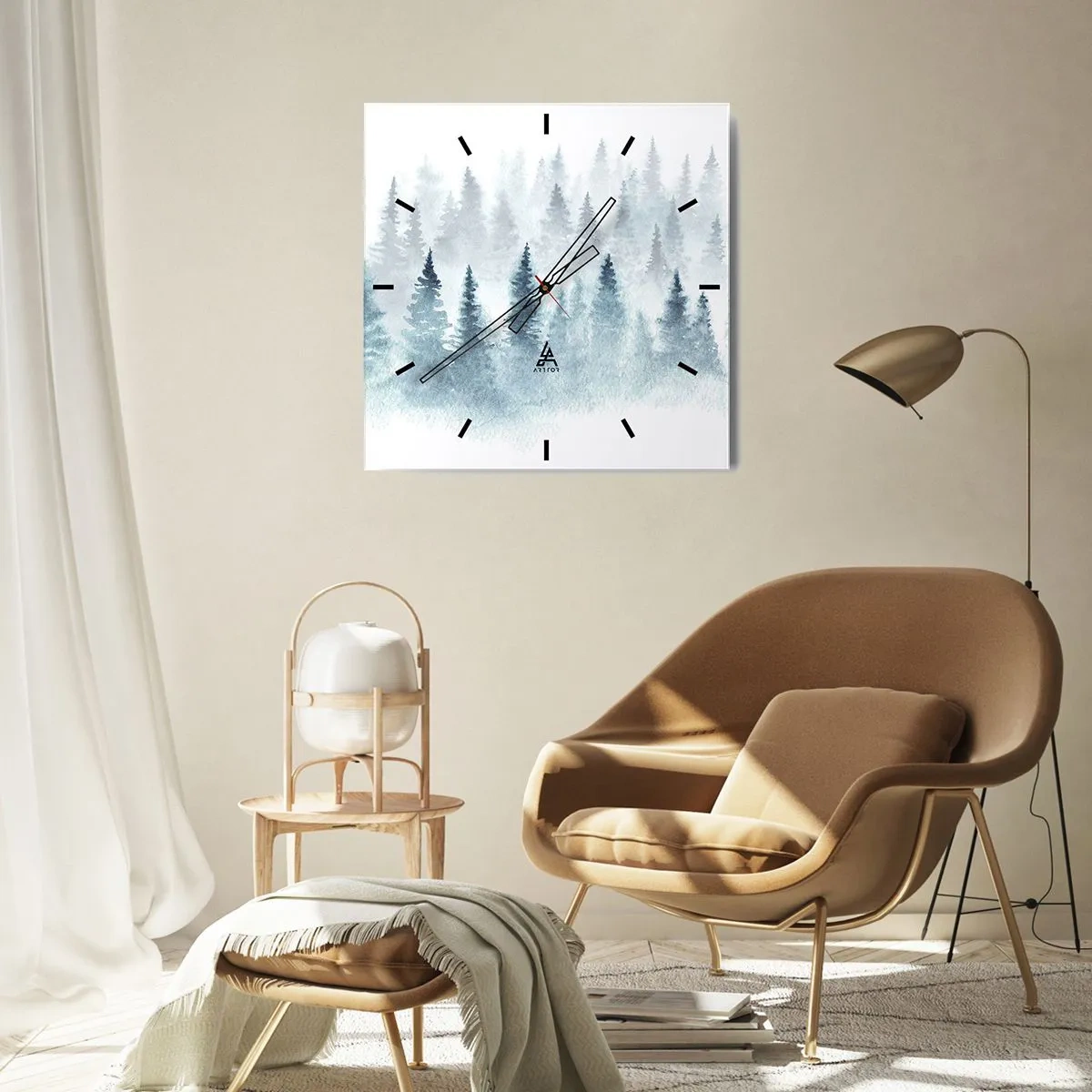 Horloge murale - Pendule murale - Enveloppé de brouillard - 40x40 cm
