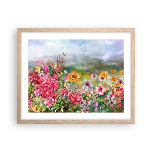 Affiche dans un chêne clair - Poster - Un jardin devenu fou - 50x40 cm