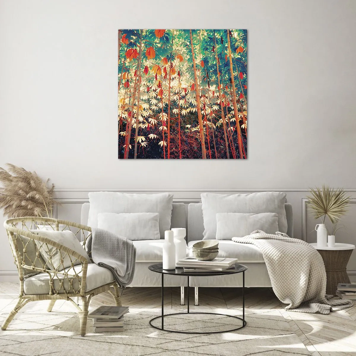 Impression sur verre - Image sur verre - La vie secrète des feuilles - 50x50 cm