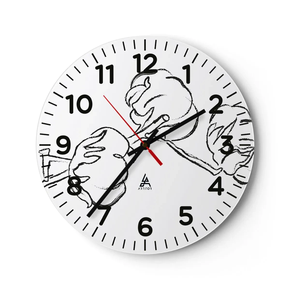 Horloge murale - Pendule murale - Duvet de coton - 30x30 cm
