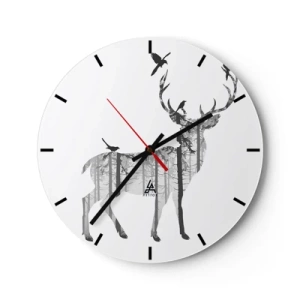 Horloge murale - Pendule murale - La bonne âme de la forêt - 40x40 cm