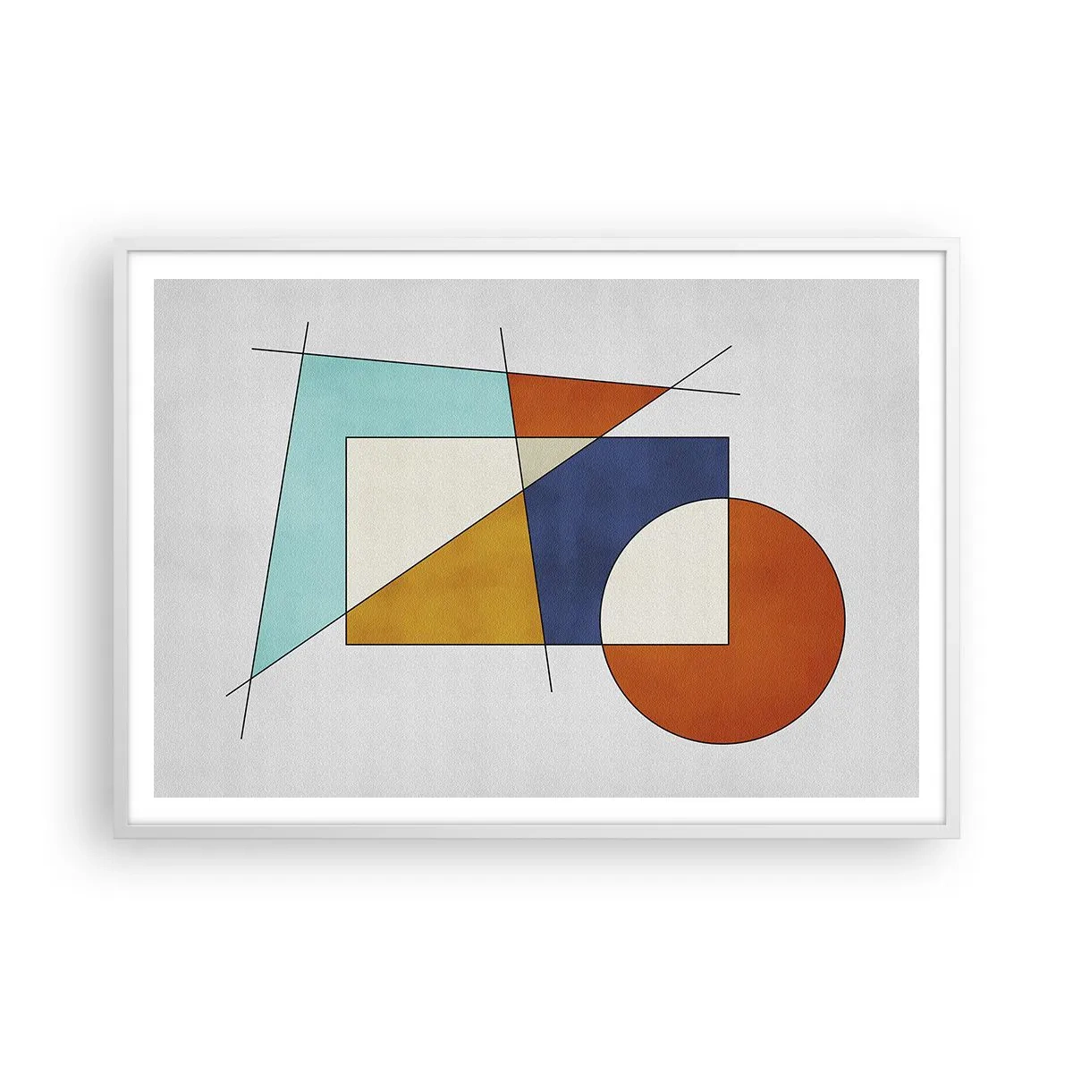 Affiche dans un cadre blanc - Poster - Abstraction : plaisir moderniste - 100x70 cm