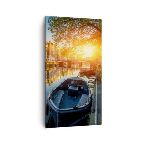 Impression sur toile - Image sur toile - Début de journée à Amsterdam - 45x80 cm