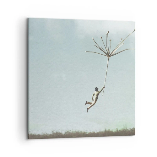 Impression sur toile - Image sur toile - Cerfs-volants, pissenlits, vent - 60x60 cm