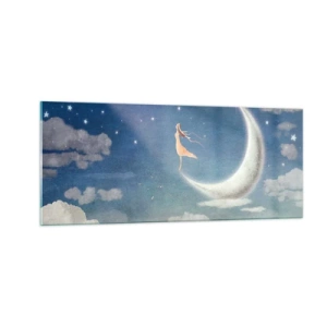 Impression sur verre - Image sur verre - Valise bleue - 100x40 cm