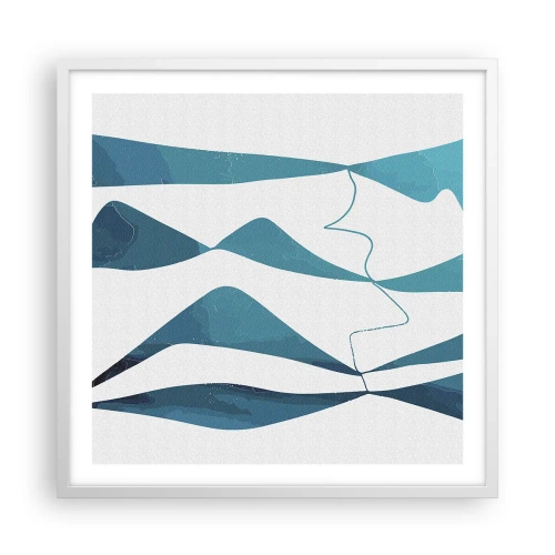 Affiche dans un cadre blanc - Poster - Abstraction : composé turquoise - 60x60 cm