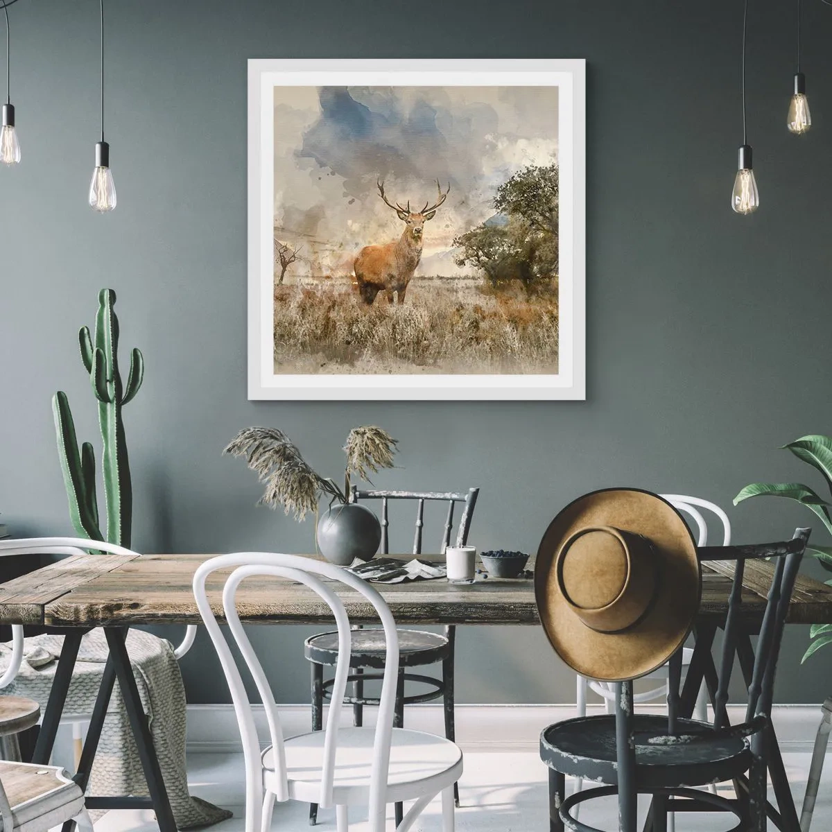 Affiche dans un cadre blanc - Poster - Dignité - force - majesté - 50x50 cm