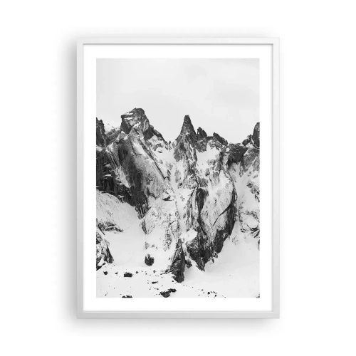 Affiche dans un cadre blanc - Poster - Crête dangereuse de granit - 50x70 cm