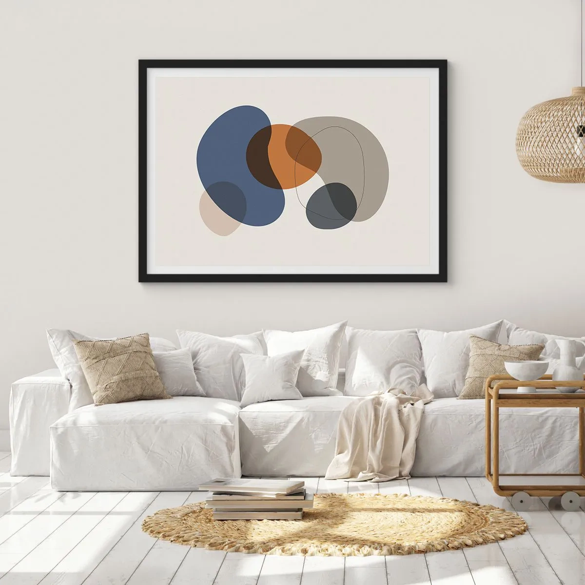 Affiche dans un cadre noir - Poster - Gouttes de couleur - 50x40 cm