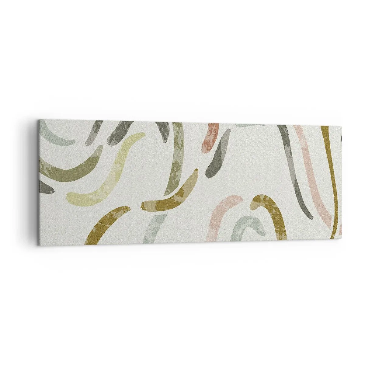 Impression sur toile - Image sur toile - Arcs abstraits aux couleurs pastel - 140x50cm - Une joyeuse danse de l'abstraction - Décoration murale moderne pour le salon et la chambre ARTTOR