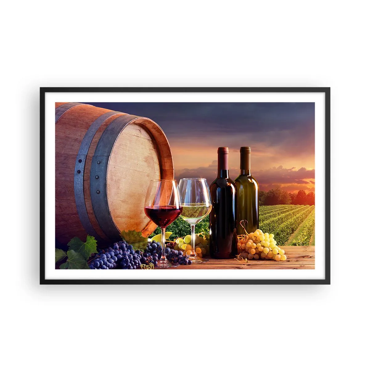 Affiche dans un cadre noir - Poster - Ici la vie a du goût - 91x61 cm