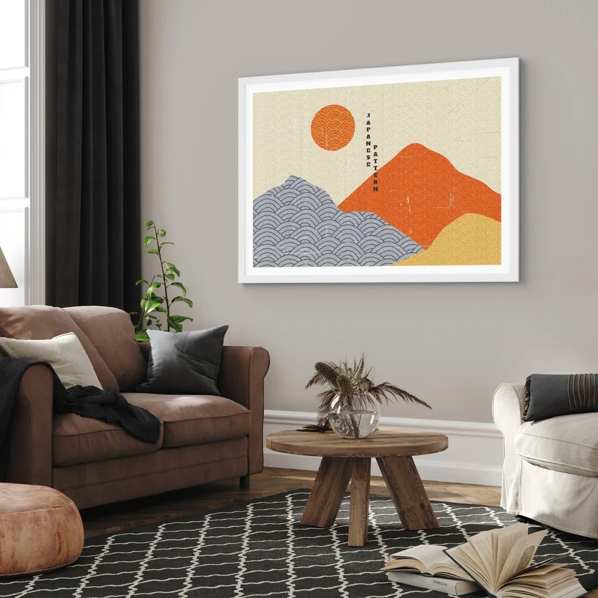 Affiche dans un cadre blanc - Poster - Dans l'esprit japonais - 100x70 cm