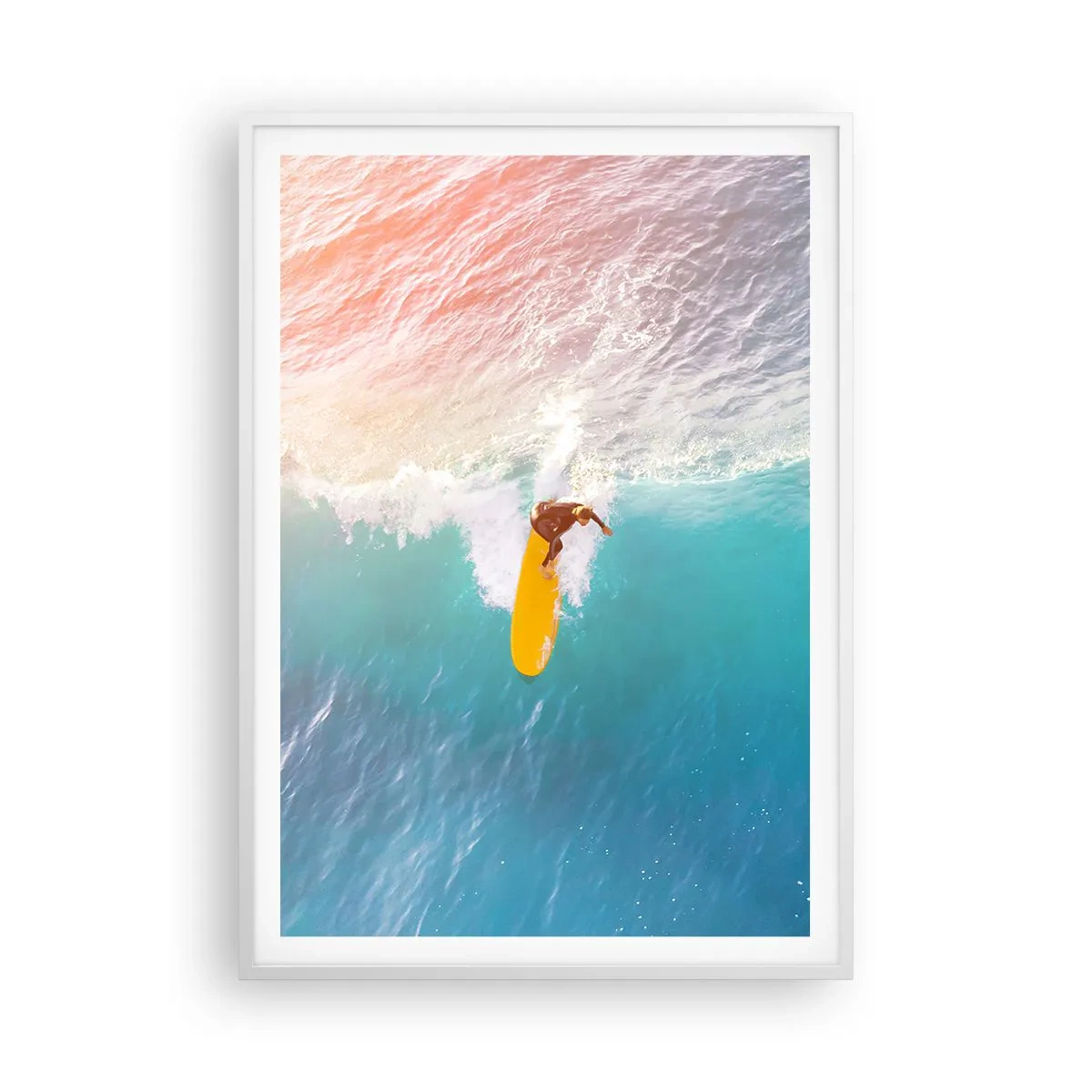 Affiche dans un cadre blanc - Poster - Le cavalier de l'océan - 70x100 cm
