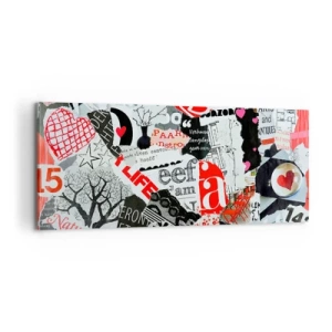 Impression sur toile - Image sur toile - Collage hipster - 100x40 cm