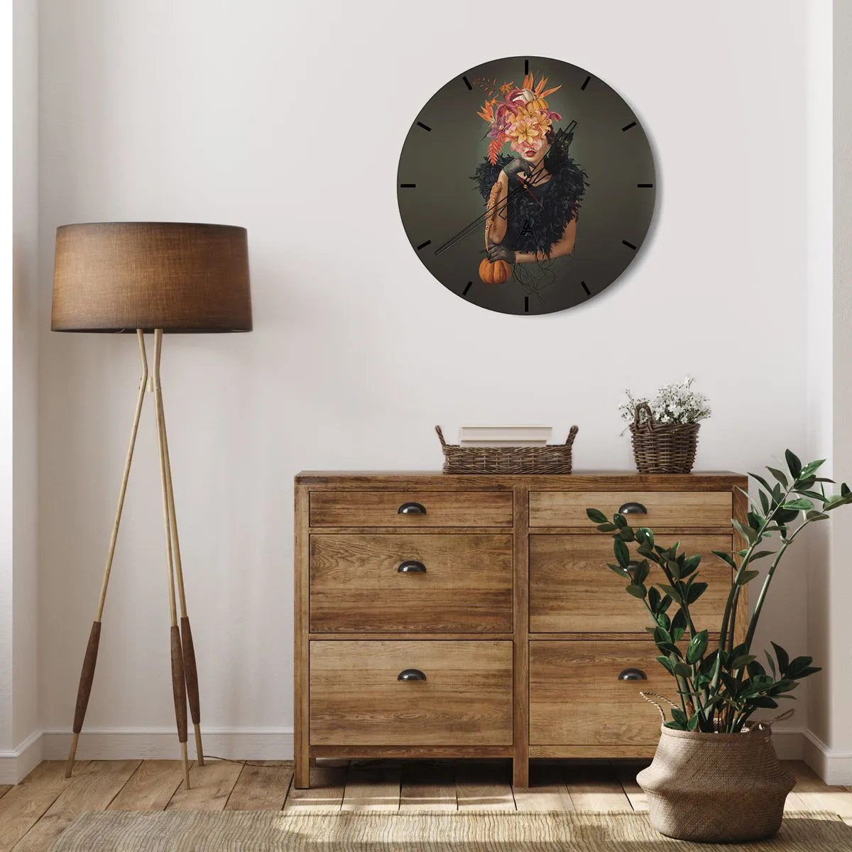 Horloge murale - Pendule murale - Sort de sorcière - 30x30 cm