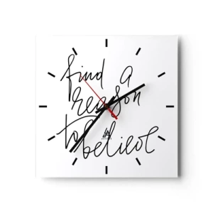 Horloge murale - Pendule murale - Une citation motivante dans un style minimaliste - 30x30cm - C'est possible - Décoration murale moderne pour le salon et la chambre ARTTOR