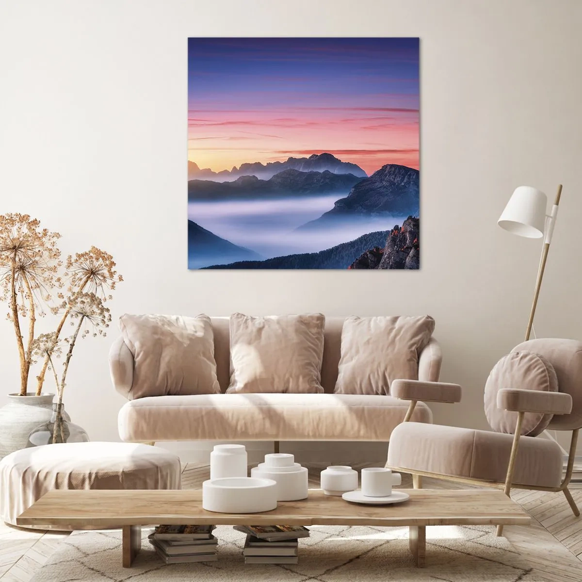 Impression sur toile - Image sur toile - Au-dessus des vallées - 70x70 cm