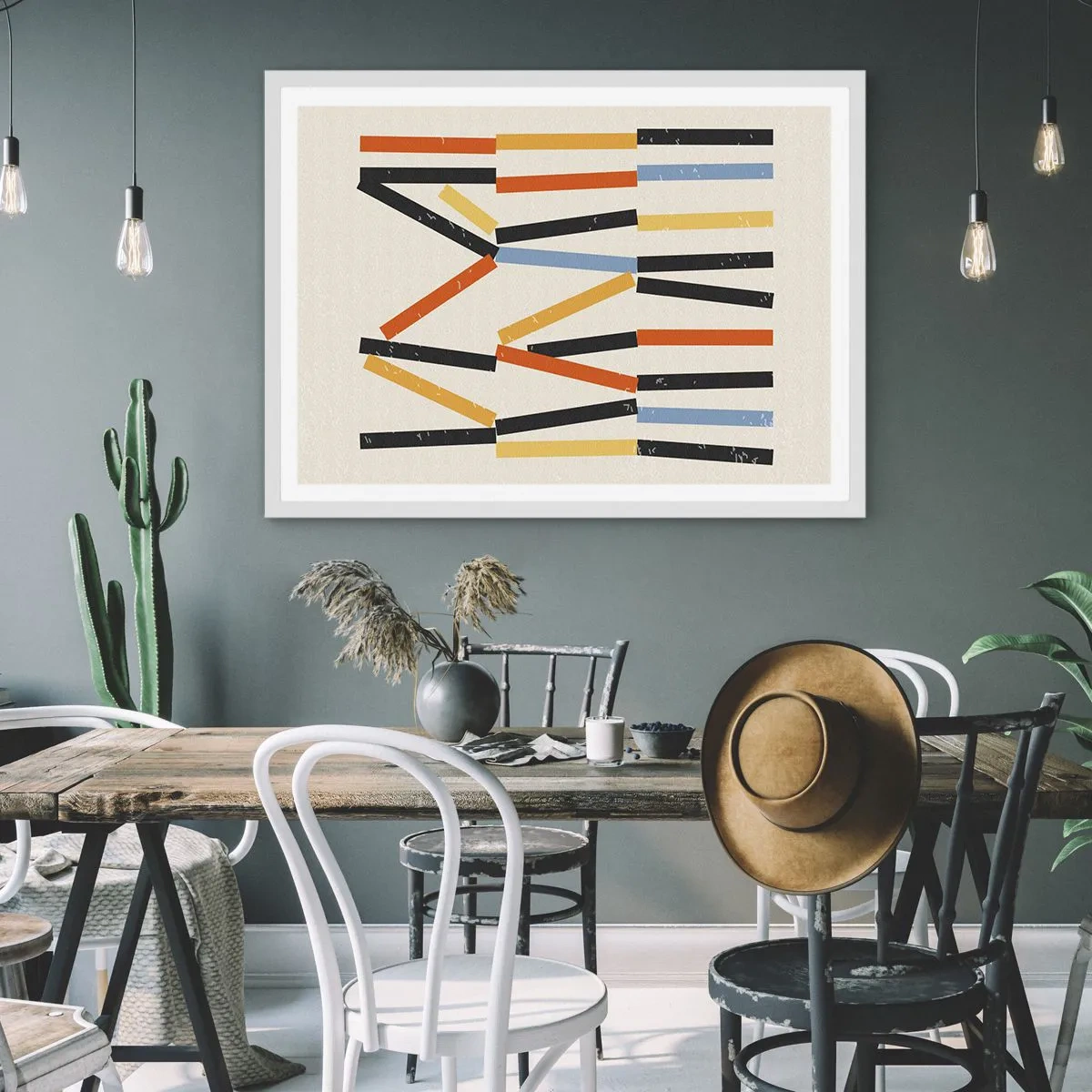 Affiche dans un cadre blanc - Poster - Composition de niveaux - 50x40 cm