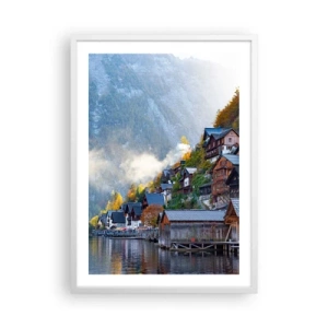 Affiche dans un cadre blanc - Poster - Ambiance alpine - 50x70 cm