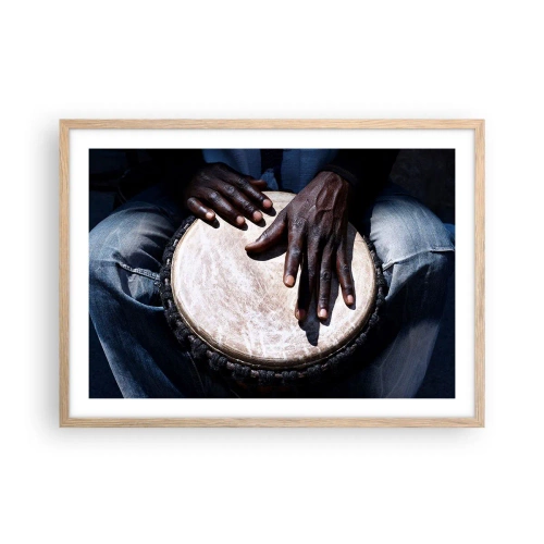 Affiche dans un chêne clair - Poster - Vis à son rythme - 70x50 cm