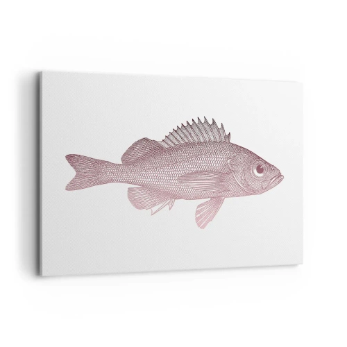 Impression sur toile - Image sur toile - Illustration détaillée d'un poisson sur fond blanc - 120x80cm - Poisson aux grands yeux - Décoration murale moderne pour le salon et la chambre ARTTOR