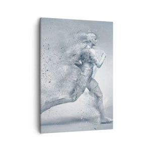 Impression sur toile - Image sur toile - Une figure dynamique courant dans un style abstrait - 50x70cm - Une énergie cristalline - Décoration murale moderne pour le salon et la chambre ARTTOR