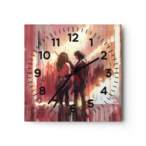 Horloge murale - Pendule murale - L'éternel spectacle de l'amour - 40x40 cm