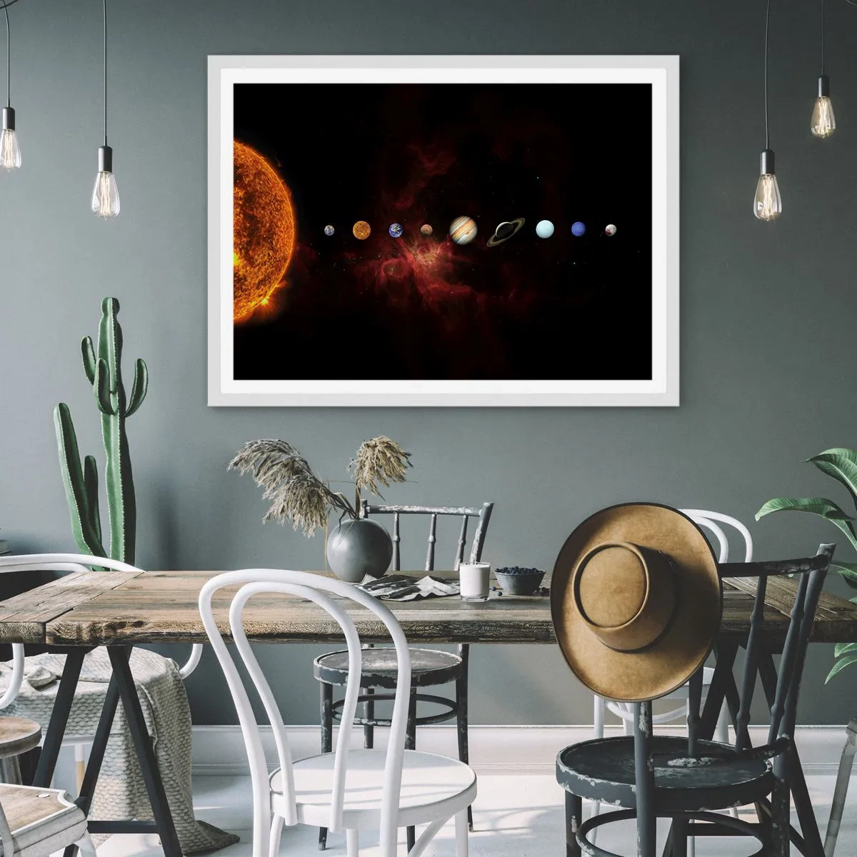 Affiche dans un cadre blanc - Poster - Notre quartier - 70x50 cm