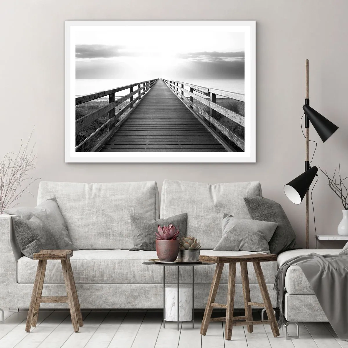 Affiche dans un cadre blanc - Poster - A perte de vue... - 100x70 cm