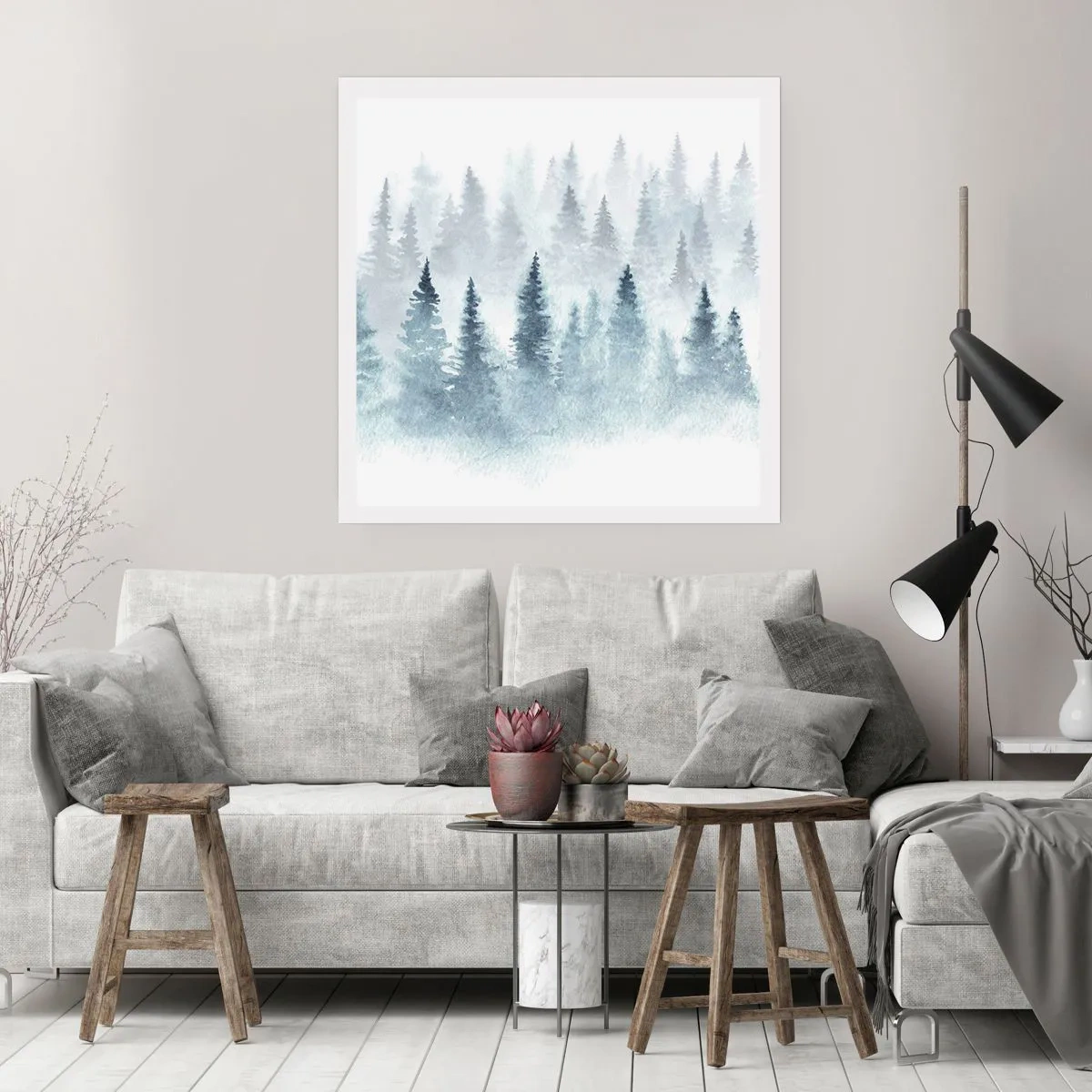 Affiche - Poster - Enveloppé de brouillard - 60x60 cm