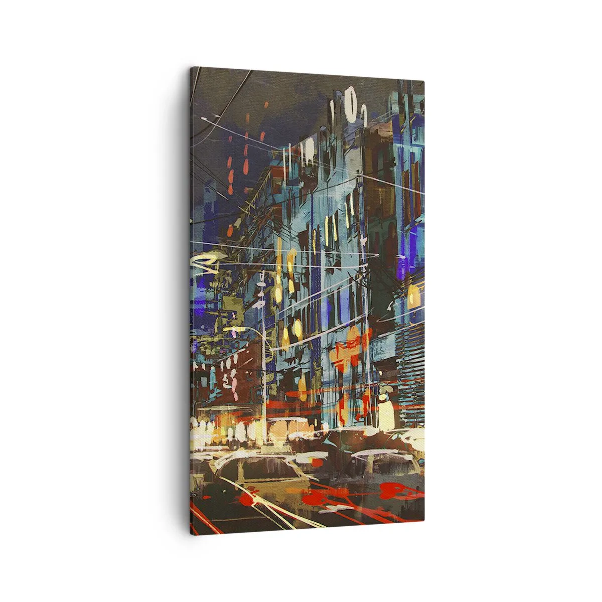 Impression sur toile - Image sur toile - L'agitation de la rue en soirée - 45x80 cm