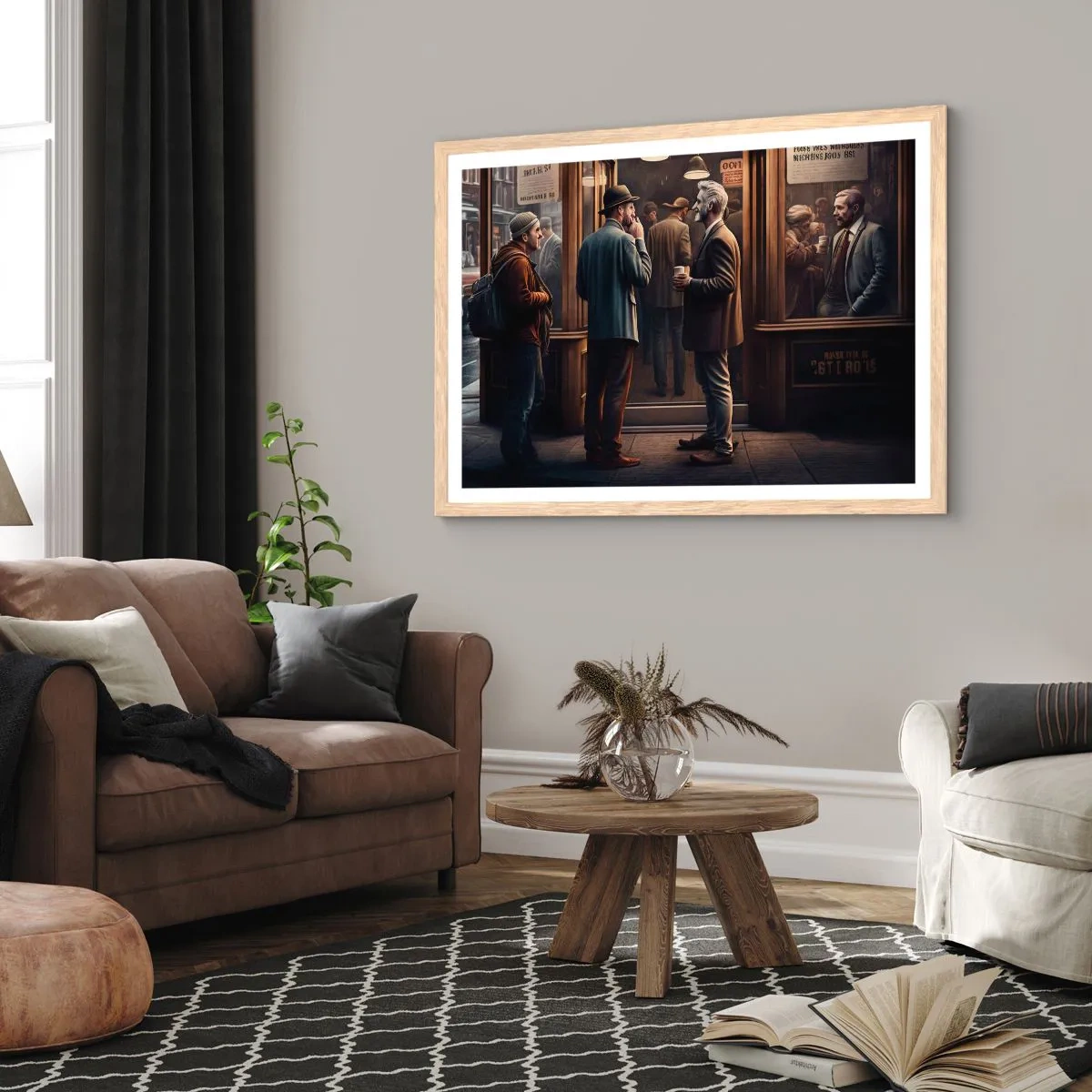 Affiche dans un chêne clair - Poster - Bon moment de la journée - 70x50 cm