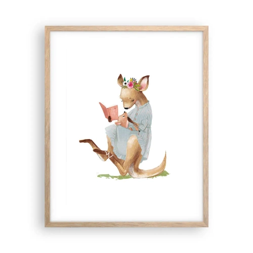 Affiche dans un chêne clair - Poster - Lis-moi maman - 40x50 cm