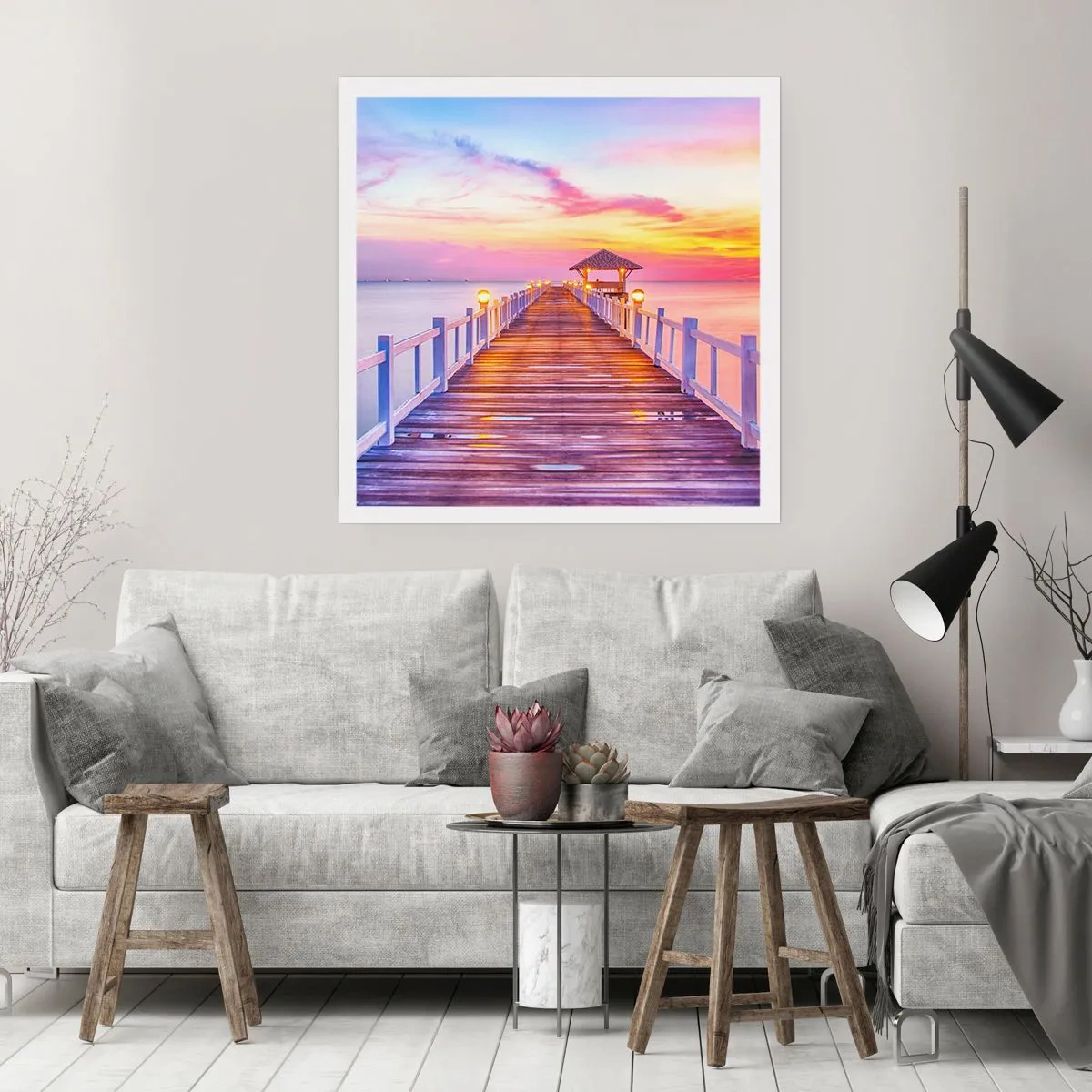 Affiche - Poster - Le silence lilas-doré du soir - 60x60 cm