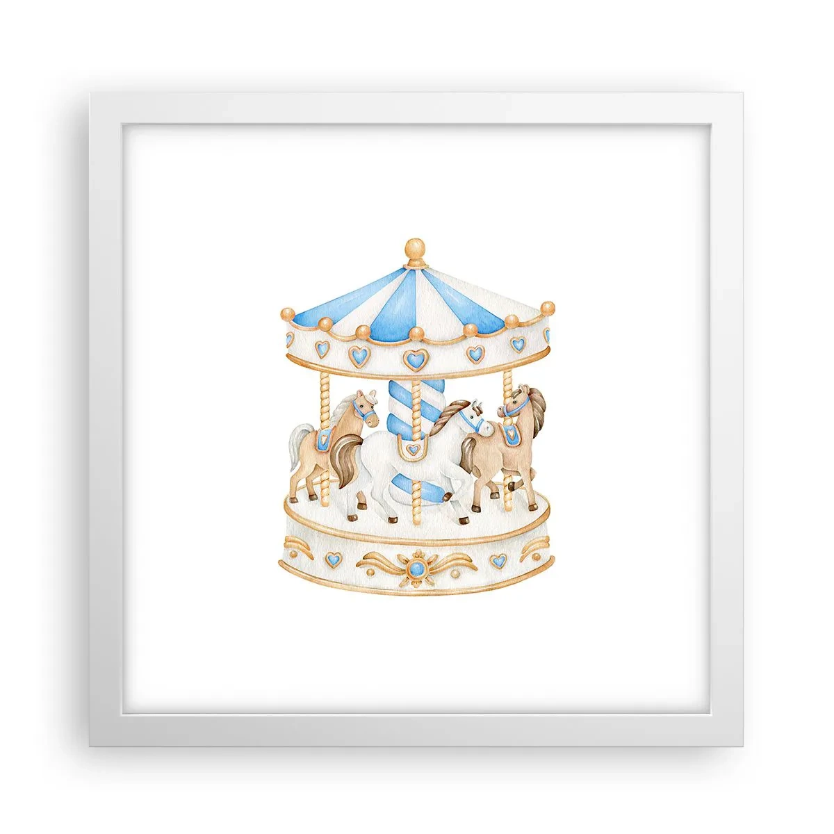 Affiche dans un cadre blanc - Poster - Douce enfance - 30x30 cm