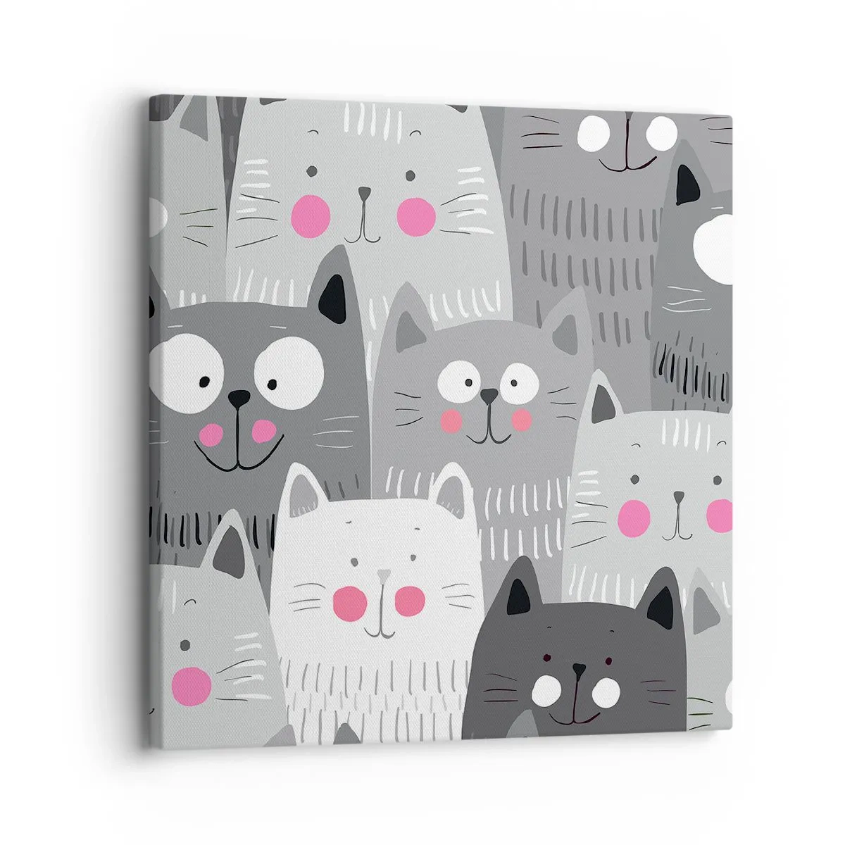 Impression sur toile - Image sur toile - Le monde des chats - 30x30 cm