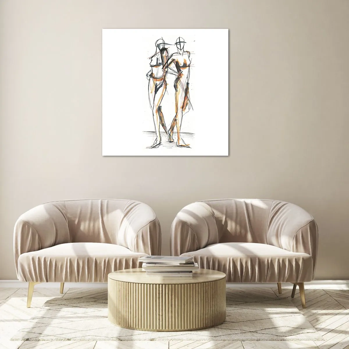 Impression sur verre - Image sur verre - Étude de la grâce - 70x70 cm