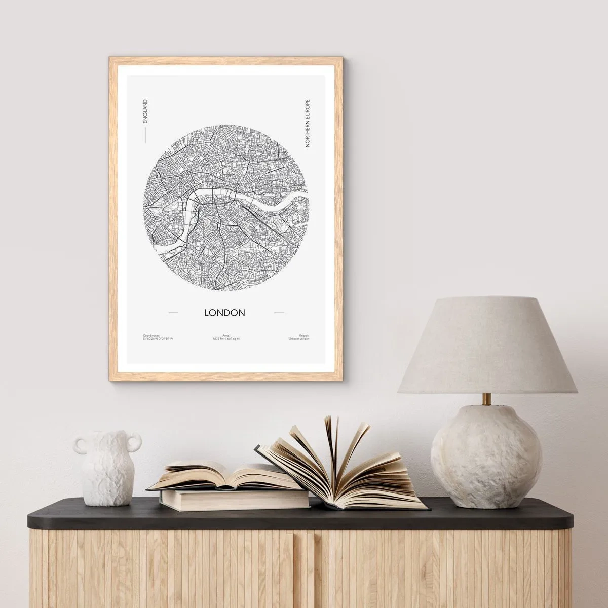Affiche dans un chêne clair - Poster - Anatomie de Londres - 70x100 cm