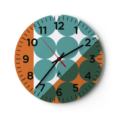 Horloge murale - Pendule murale - En haut et en diagonale - 40x40 cm