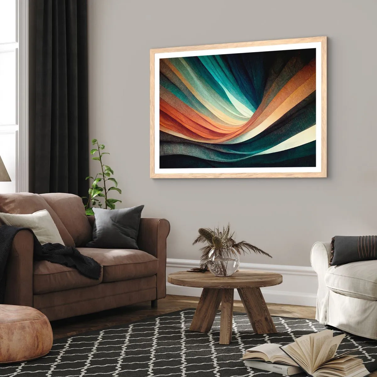 Affiche dans un chêne clair - Poster - Tissé à partir de couleurs - 100x70 cm