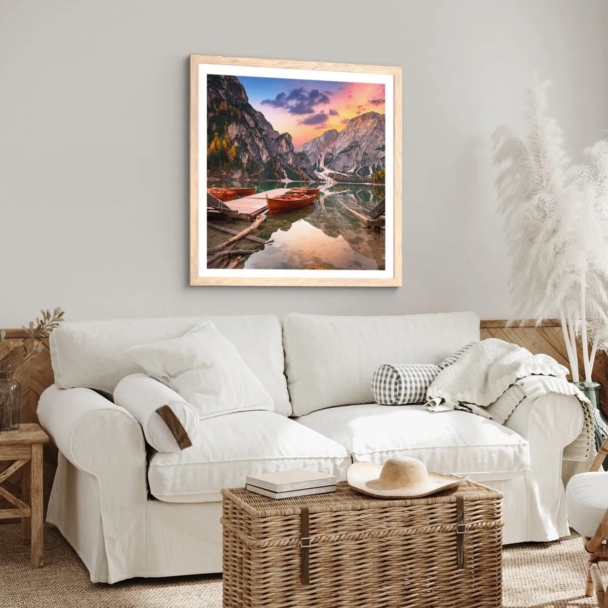 Affiche dans un chêne clair - Poster - Promesse du jour - 60x60 cm