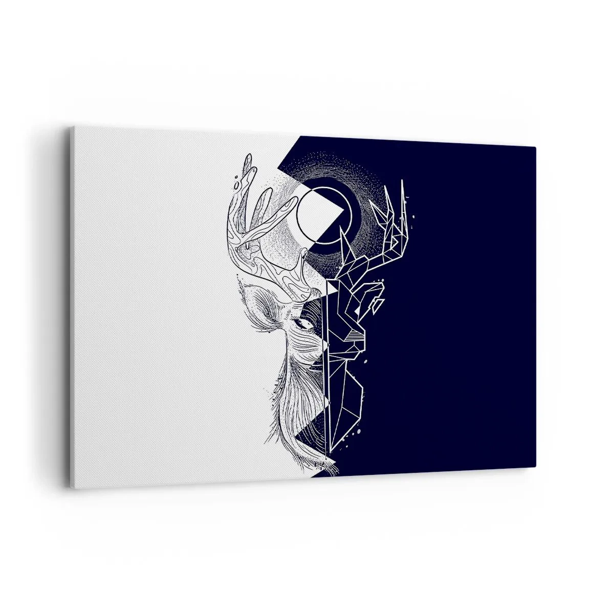 Impression sur toile - Image sur toile - Géométrie et nature dans une composition symbolique - 100x70cm - La lutte et l'unité des contraires - Décoration murale moderne pour le salon et la chambre ARTTOR