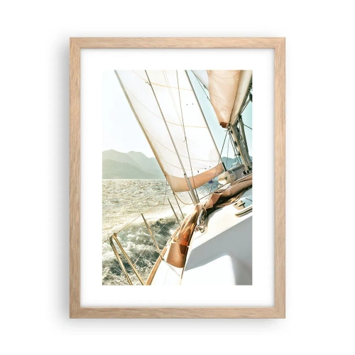 Affiche dans un chêne clair - Poster - Toutes voiles dehors - 30x40 cm