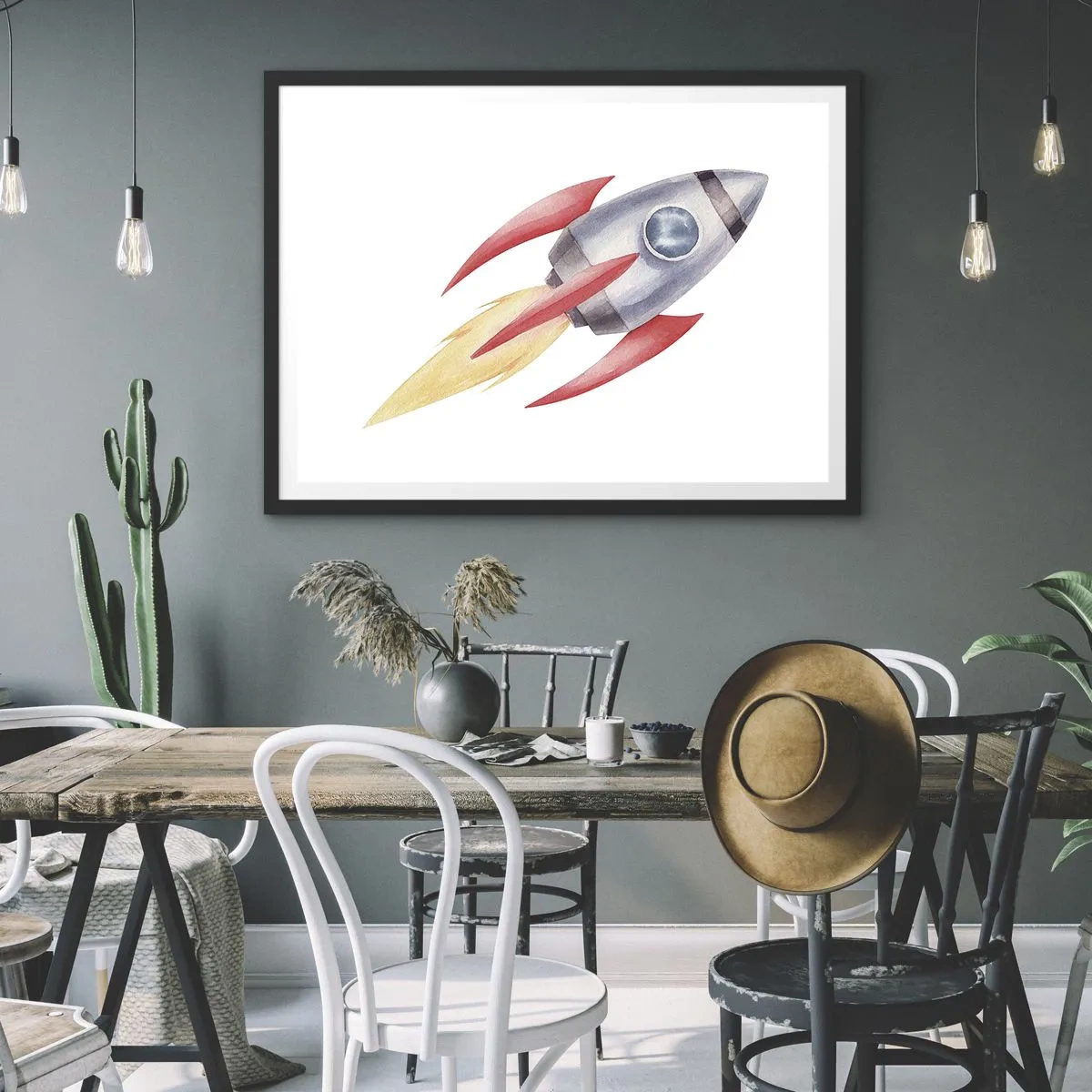 Affiche dans un cadre noir - Poster - Plus haut, plus vite, plus loin - 91x61 cm