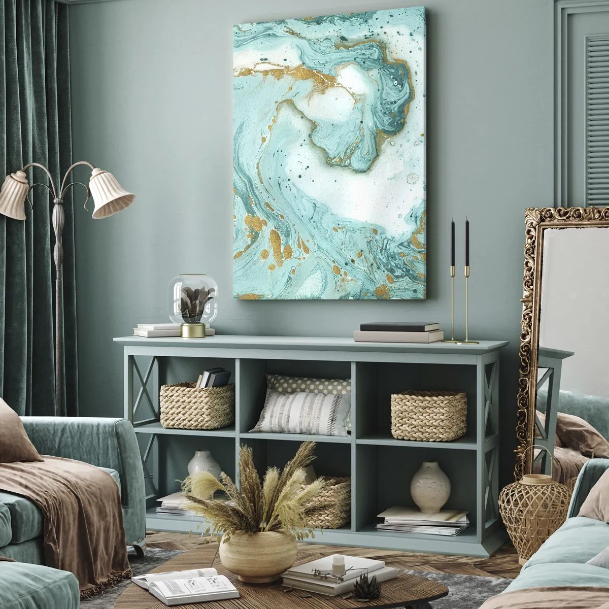 Impression sur toile - Image sur toile - Sous la grande vague de l'ère Edo - 65x120 cm