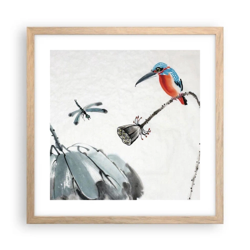 Affiche dans un chêne clair - Poster - La vie du champ - 40x40 cm