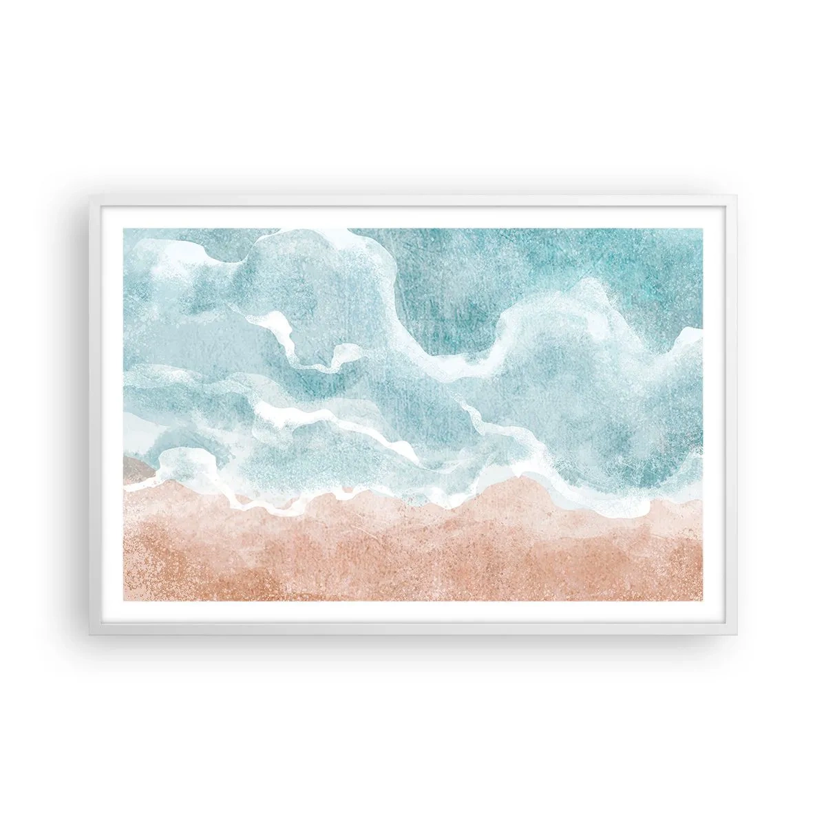 Affiche dans un cadre blanc - Poster - Abstraction du nuage - 91x61 cm