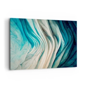 Impression sur toile - Image sur toile - Ondes dynamiques dans des tons de bleu et de blanc - 100x70cm - Insatiabilité bleue - Décoration murale moderne pour le salon et la chambre ARTTOR